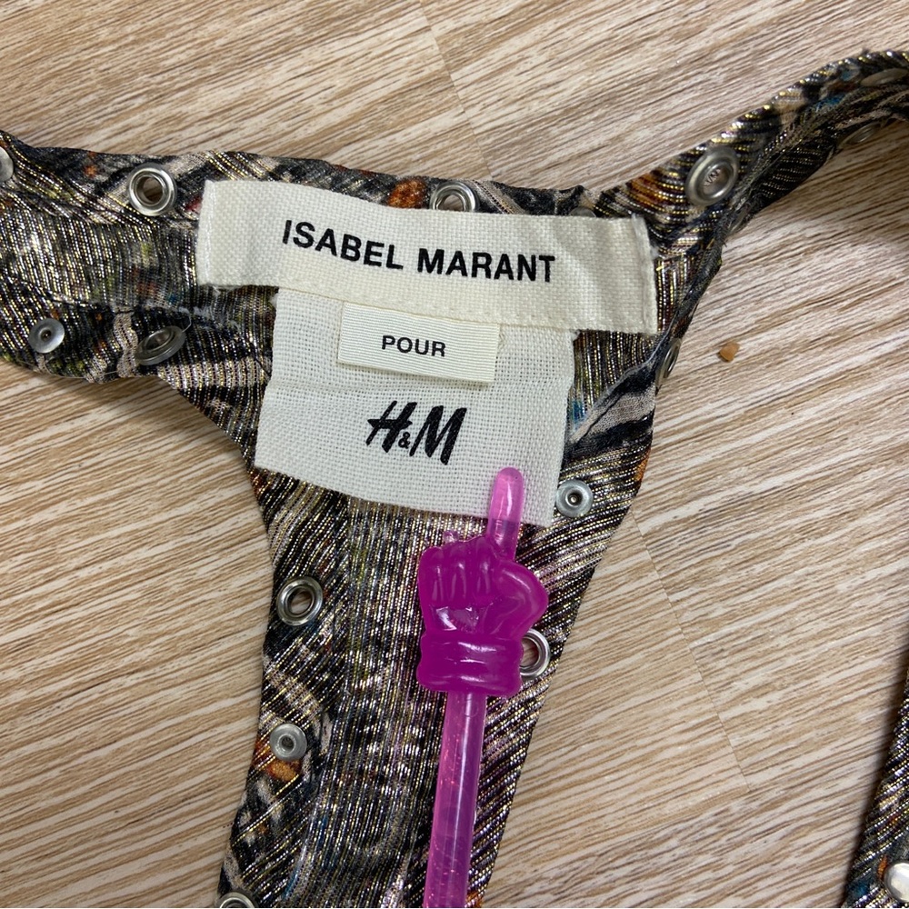 Isabel Marant Metallic Racer Back Tank Top. Rockstar Chic Vibes. Summer Top - Picture 10 of 12